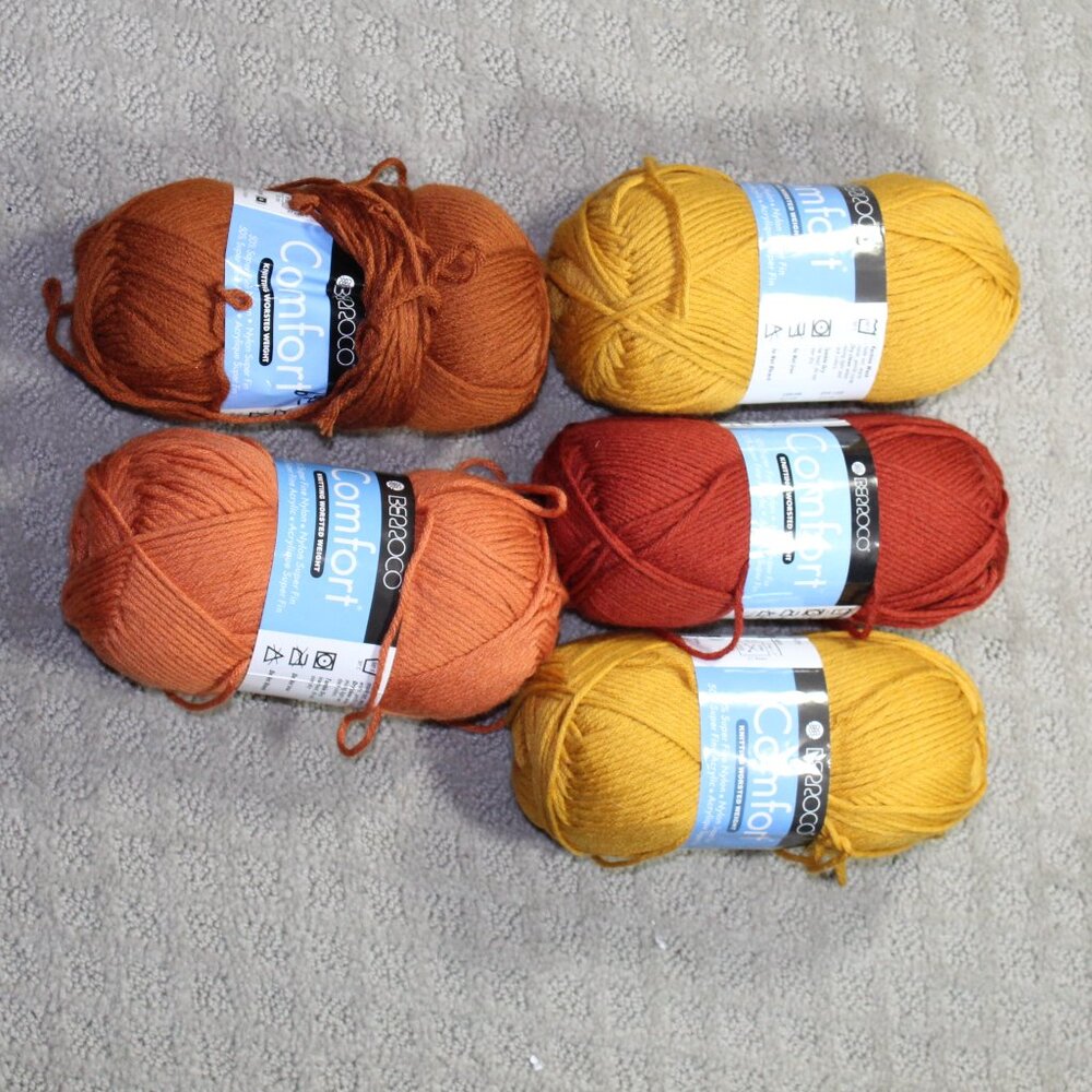 5 Skeins Berroco Comfort Autumn Colors Nylon Acrylic Worsted Weight 210 yd ea